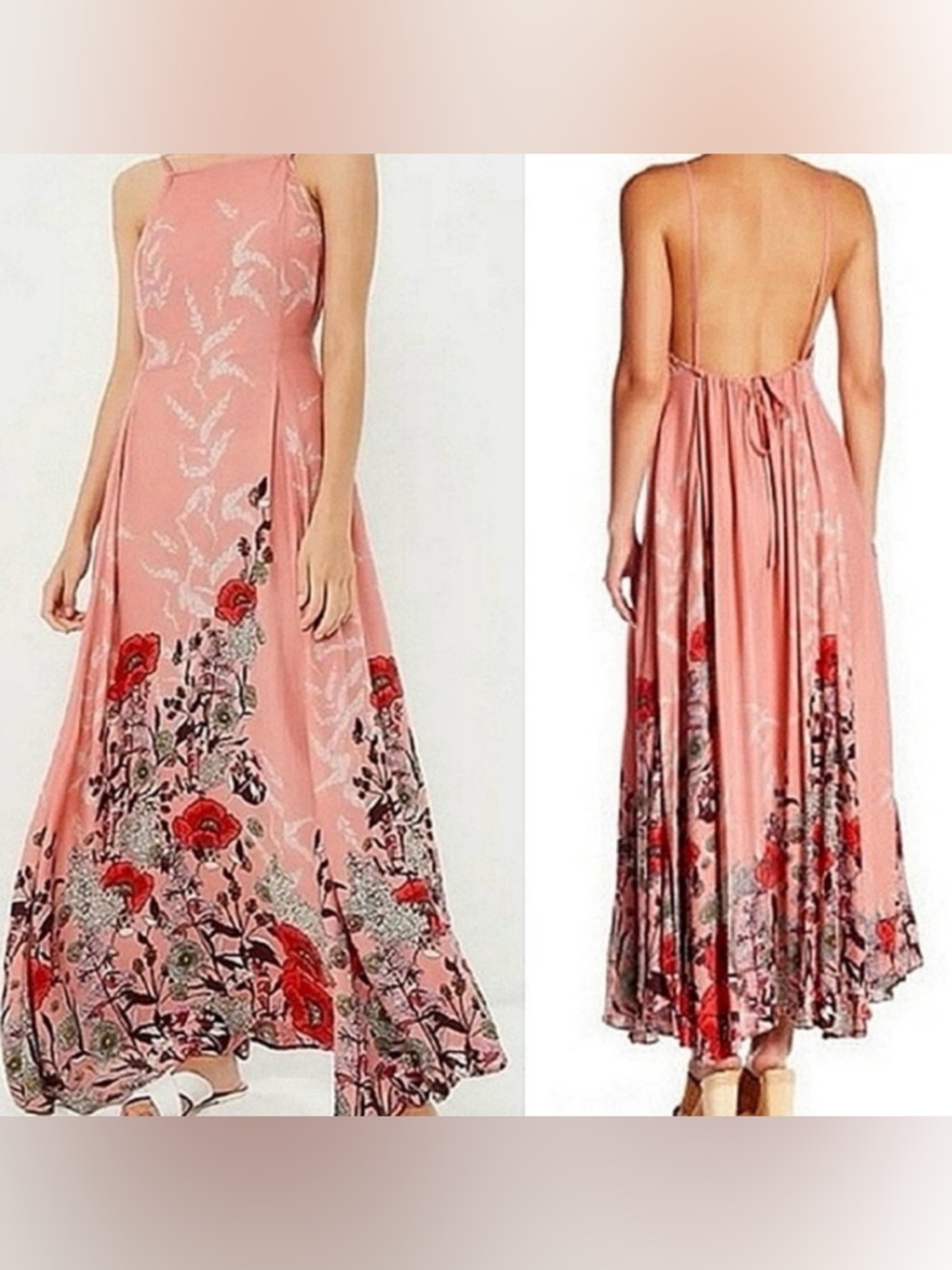 Free people Floral Maxi Dress in Pink